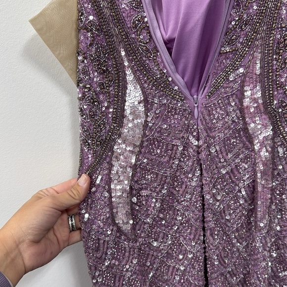 Sherri Hill Lilac Dress Size 14 - Picture 3 of 5